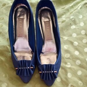 Blue Women's Shoes with Bow Detail